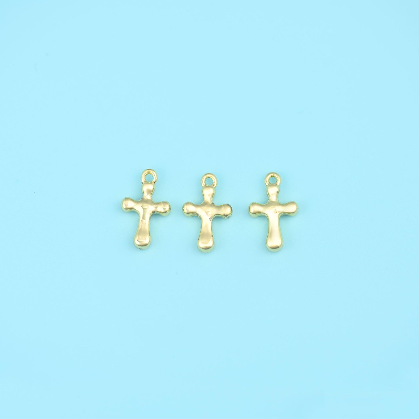 18K Gold Filled Tiny Cross Charms DIY Jewelry Making Supply