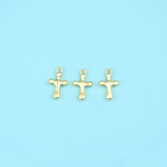 18K Gold Filled Tiny Cross Charms DIY Jewelry Making Supply