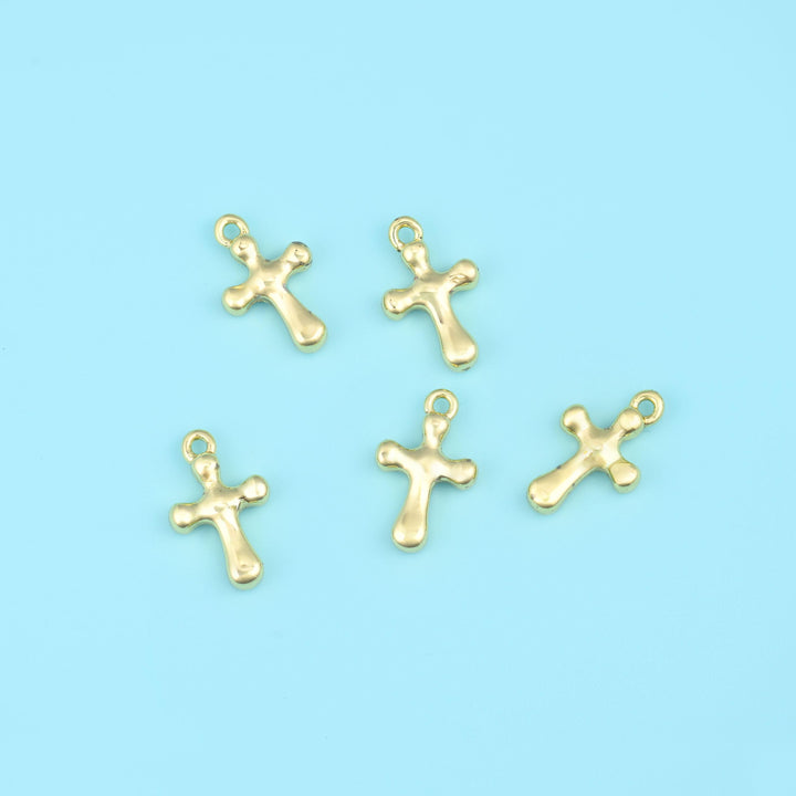 18K Gold Filled Tiny Cross Charms DIY Jewelry Making Supply