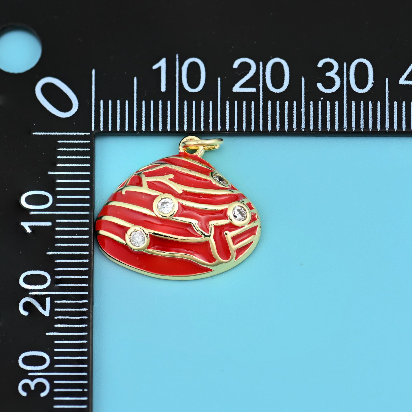 18K Gold Filled Enamel Zircon Shell Charms for DIY Jewelry Making Supply