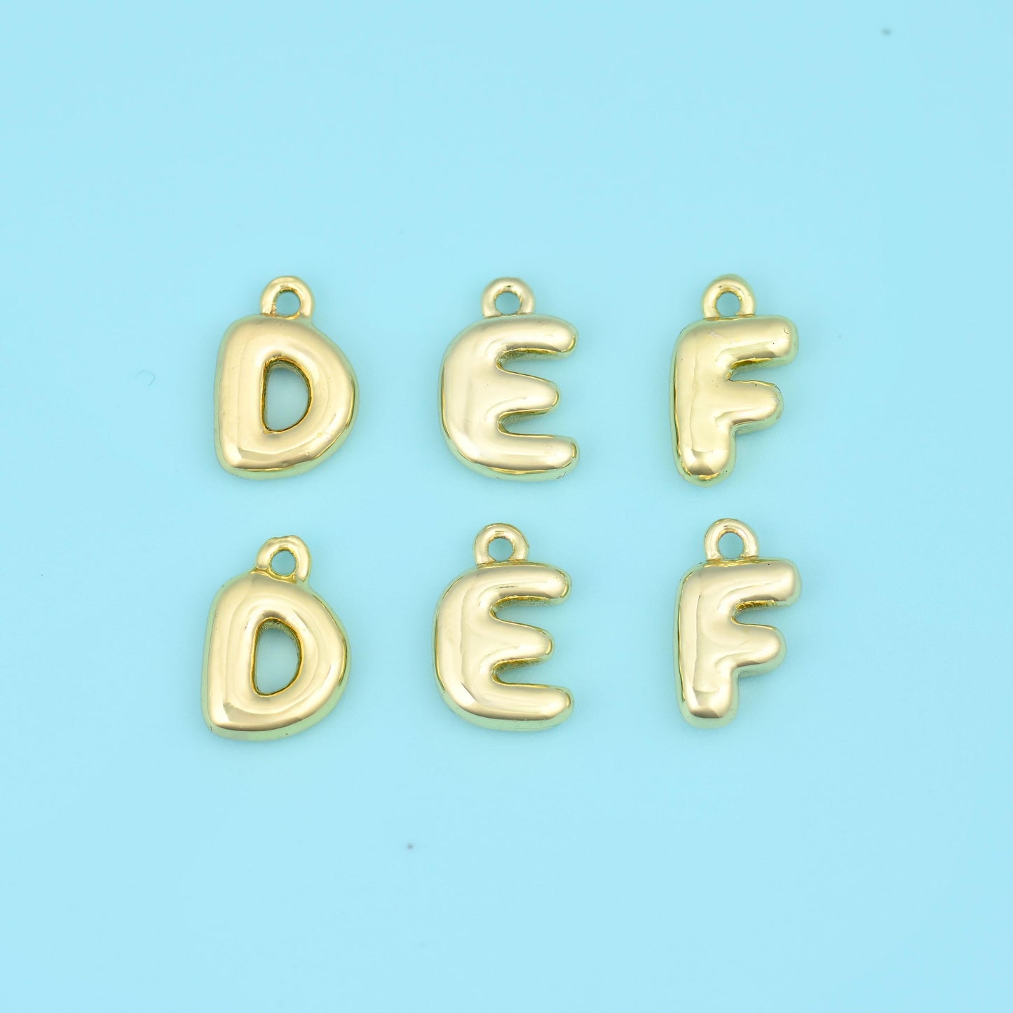 18K Gold Filled Letter Pendants, Personalise Initial Charm for DIY Jewelry Making Supply