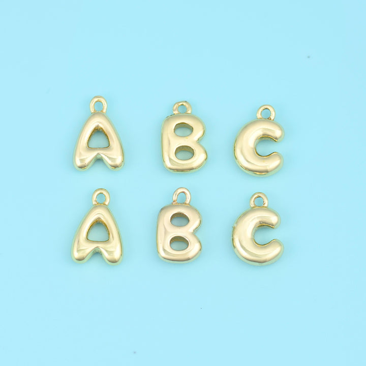 18K Gold Filled Letter Pendants, Personalise Initial Charm for DIY Jewelry Making Supply