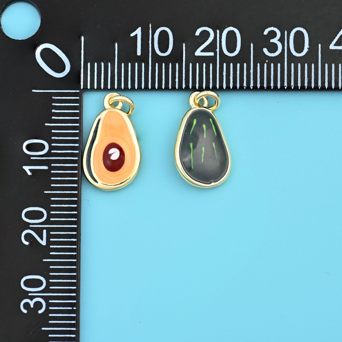 18K Gold Filled Enamel Green Avacado Charms for DIY Jewelry Making Supply