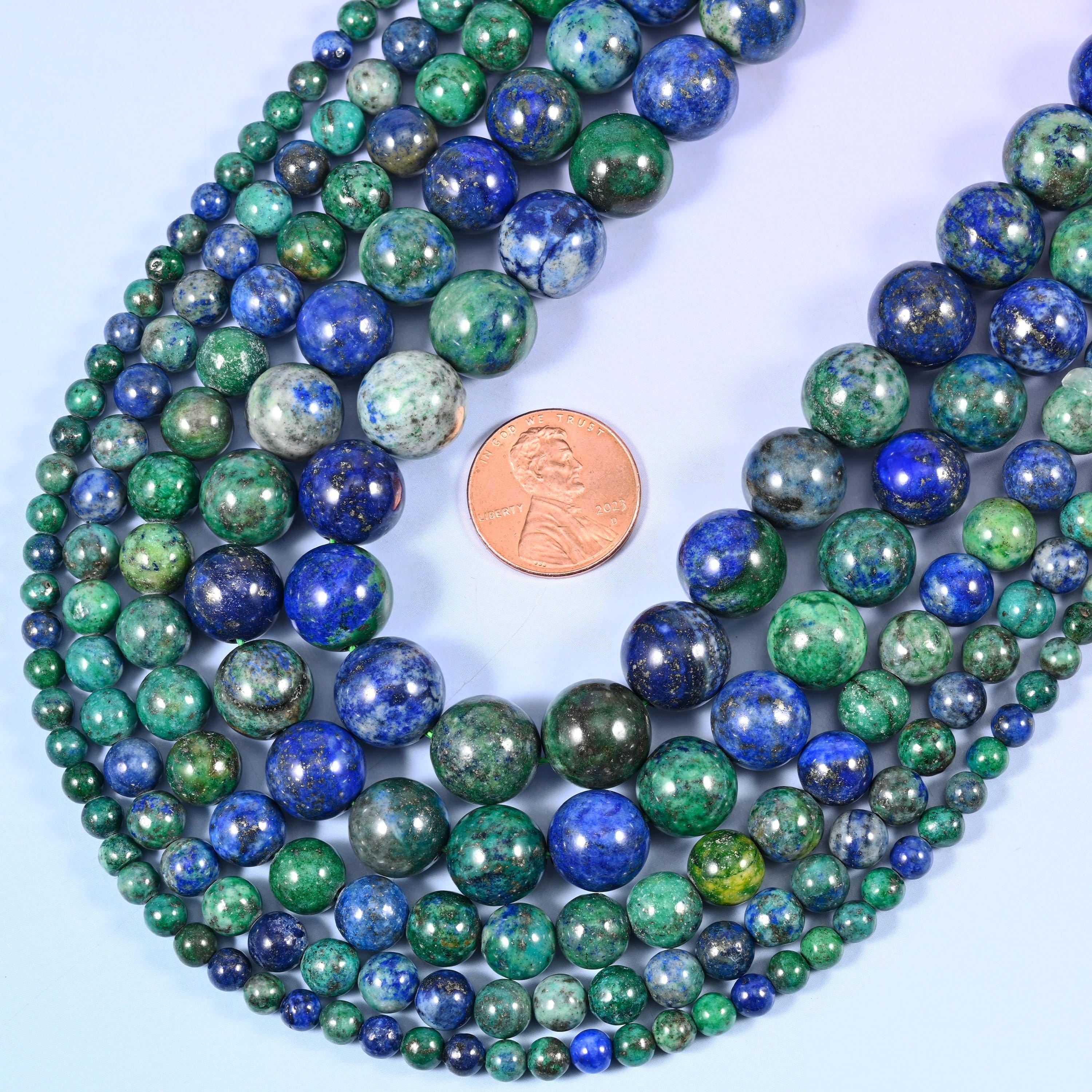 Phoenix Lapis Smooth Round Beads, Multiple Sizes Available, Jewelry Making 15.5 Inch Strand