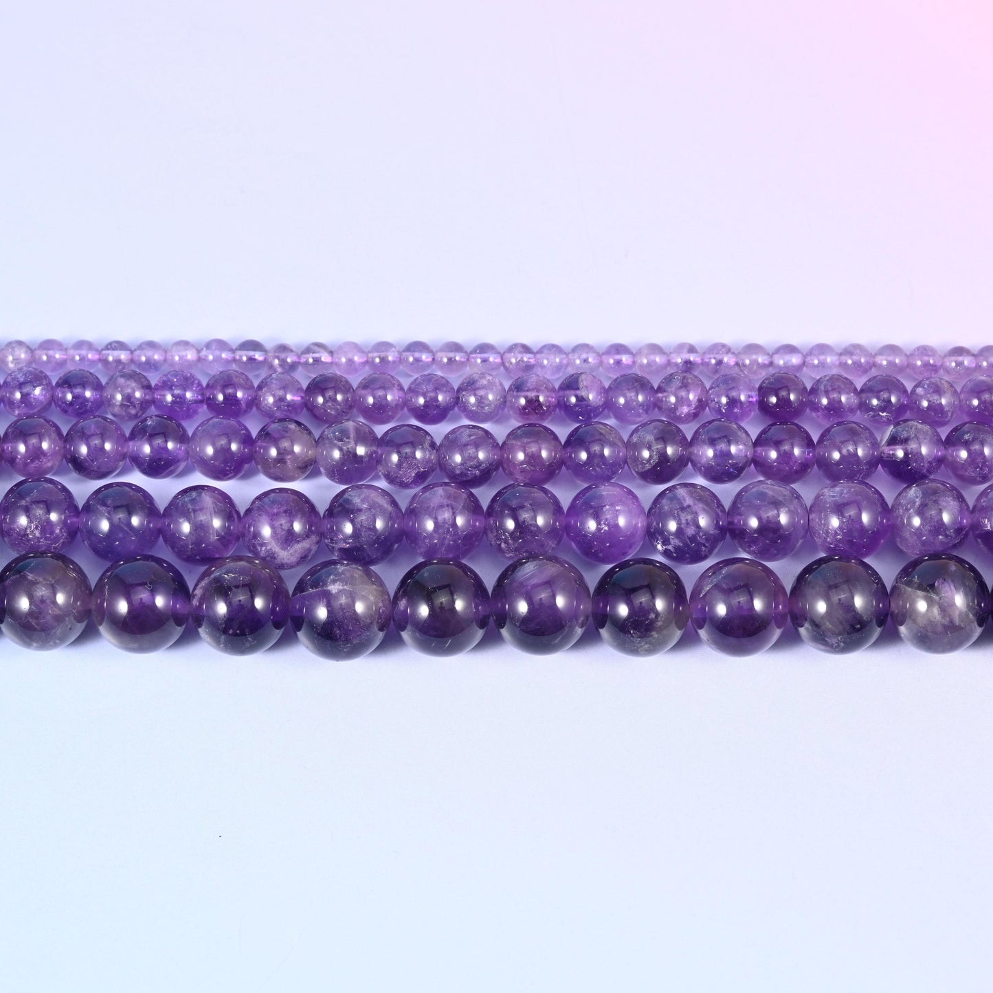 Amethyst Smooth Round Beads, Multiple Sizes Available, Jewelry Making 15.5 Inch Strand