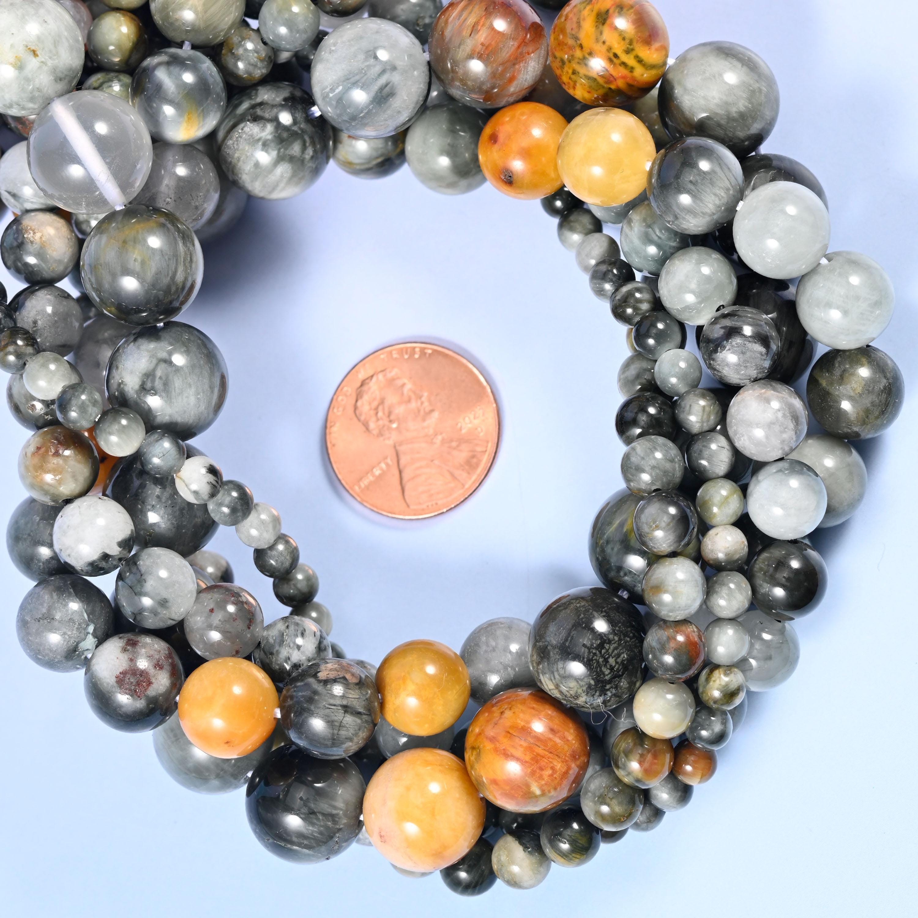 Eagle Eye Jasper Round Beads, Available in multiple sizes, Jewelry Making, 15 Inch Strand