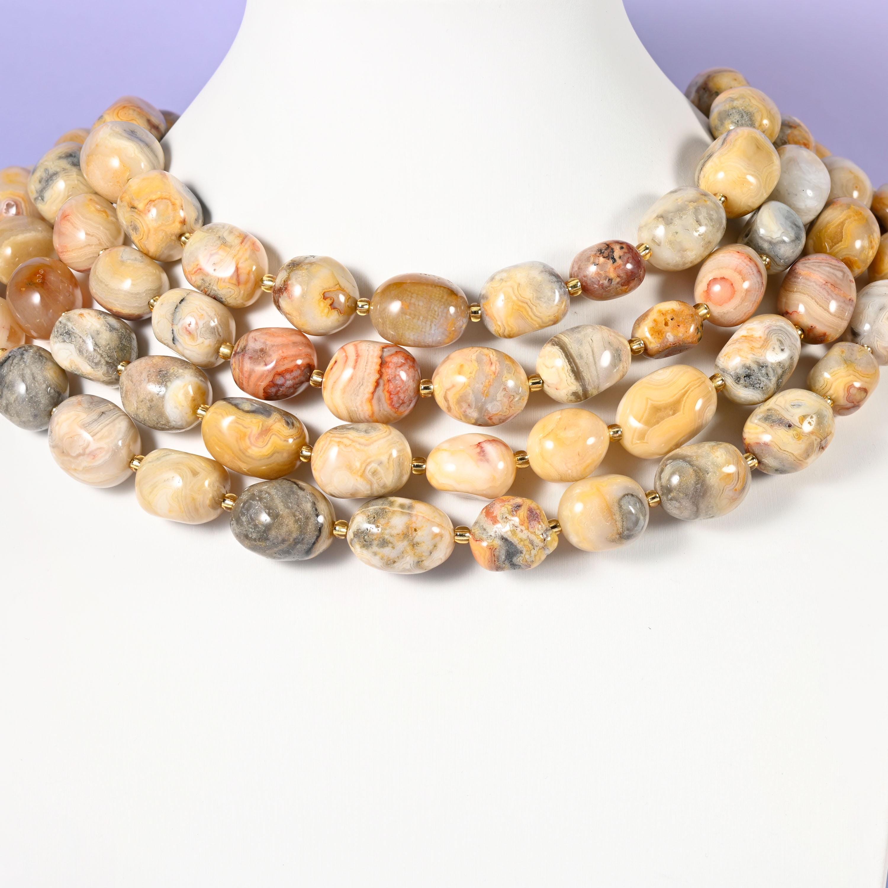 Crazy Agate Nugget Oval Beads Size 10-17mm Jewelry Making 15.5 Inch Strand