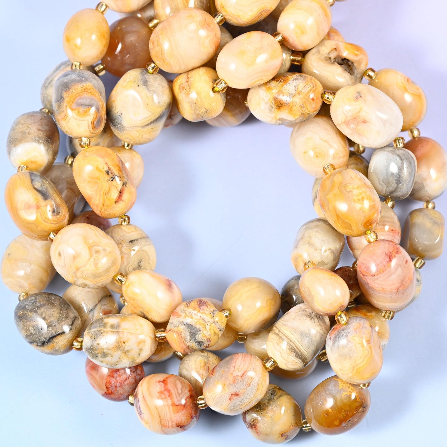 Crazy Agate Nugget Oval Beads Size 10-17mm Jewelry Making 15.5 Inch Strand