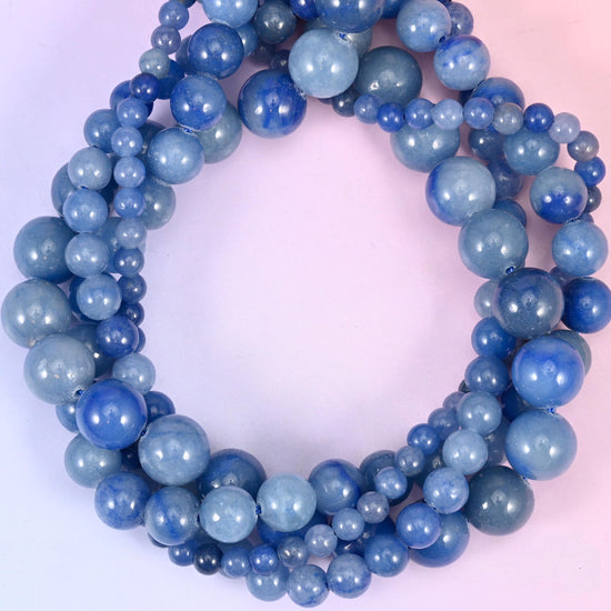 Blue Aventurine Round Beads, Available in multiple sizes, Jewelry Making, 15 Inch Strand
