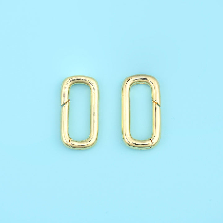18K Gold Filled Rectangle Carabiner Clasps for DIY Jewelry Making Supply