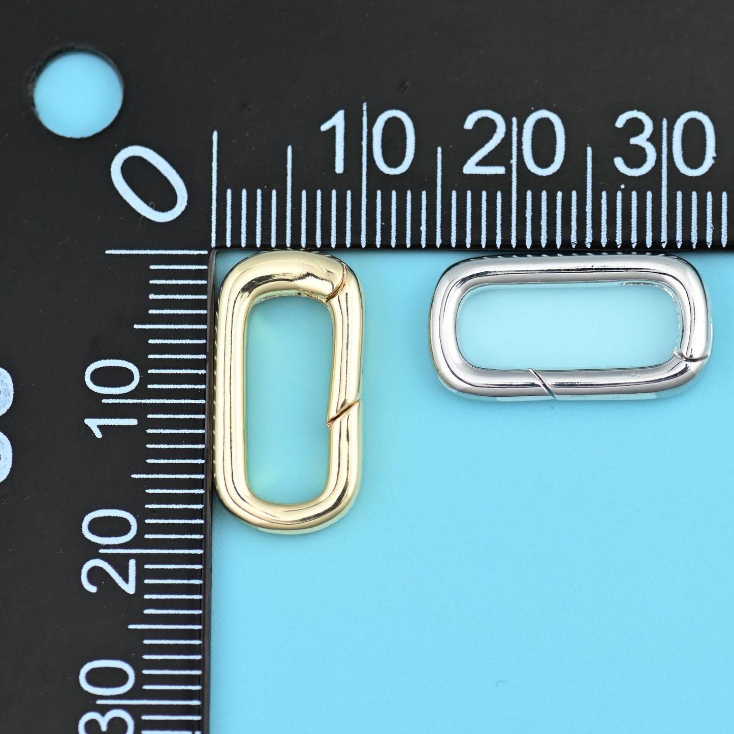 18K Gold Filled Rectangle Carabiner Clasps for DIY Jewelry Making Supply