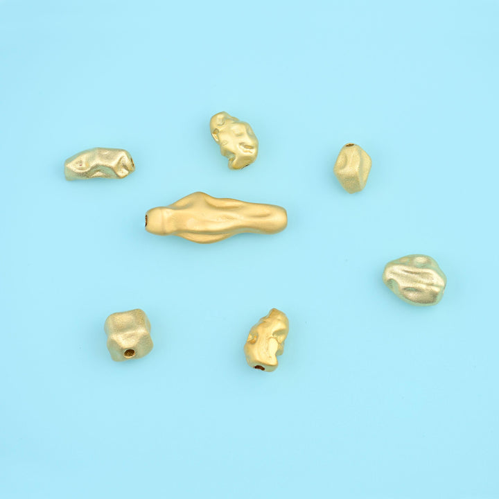 Gold Filled Irregular Nugget Spacer Beads for DIY Jewelry Making Supply