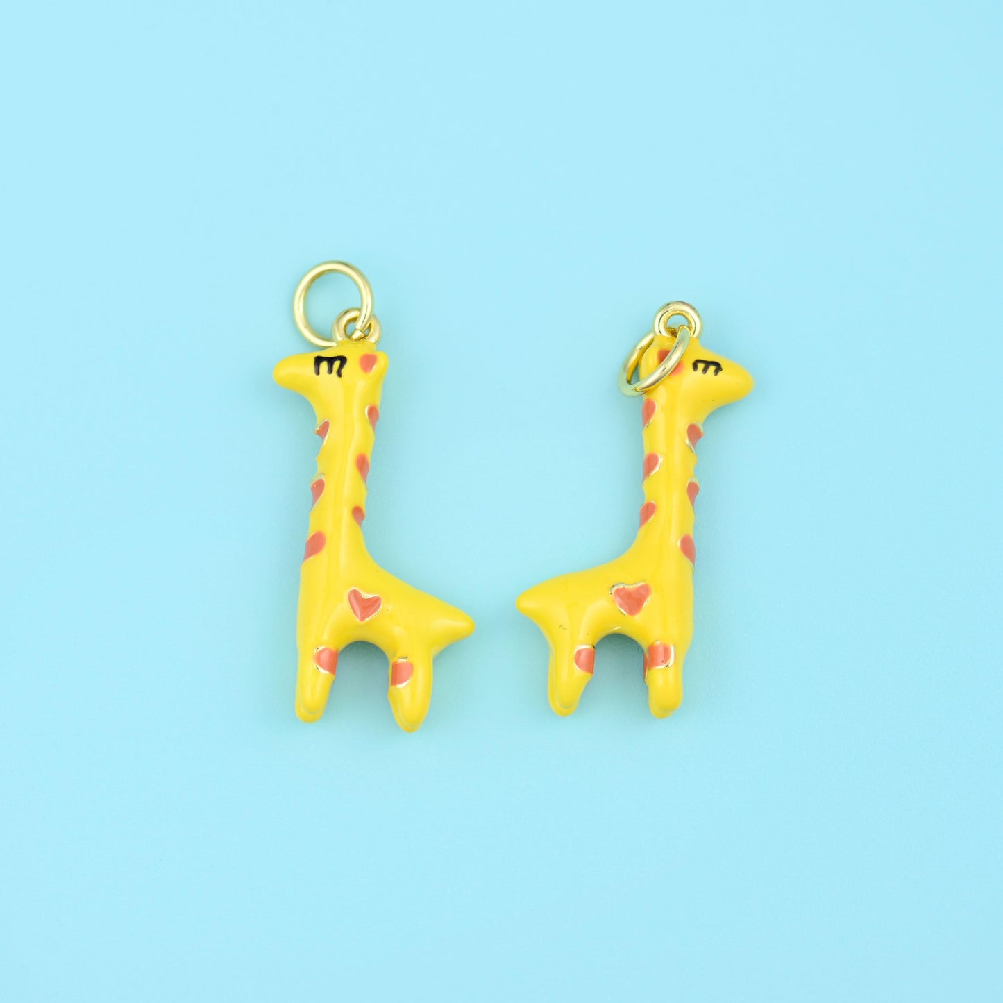 18K Gold Filled Yellow Giraffe Pendants for DIY Jewelry Making Supply