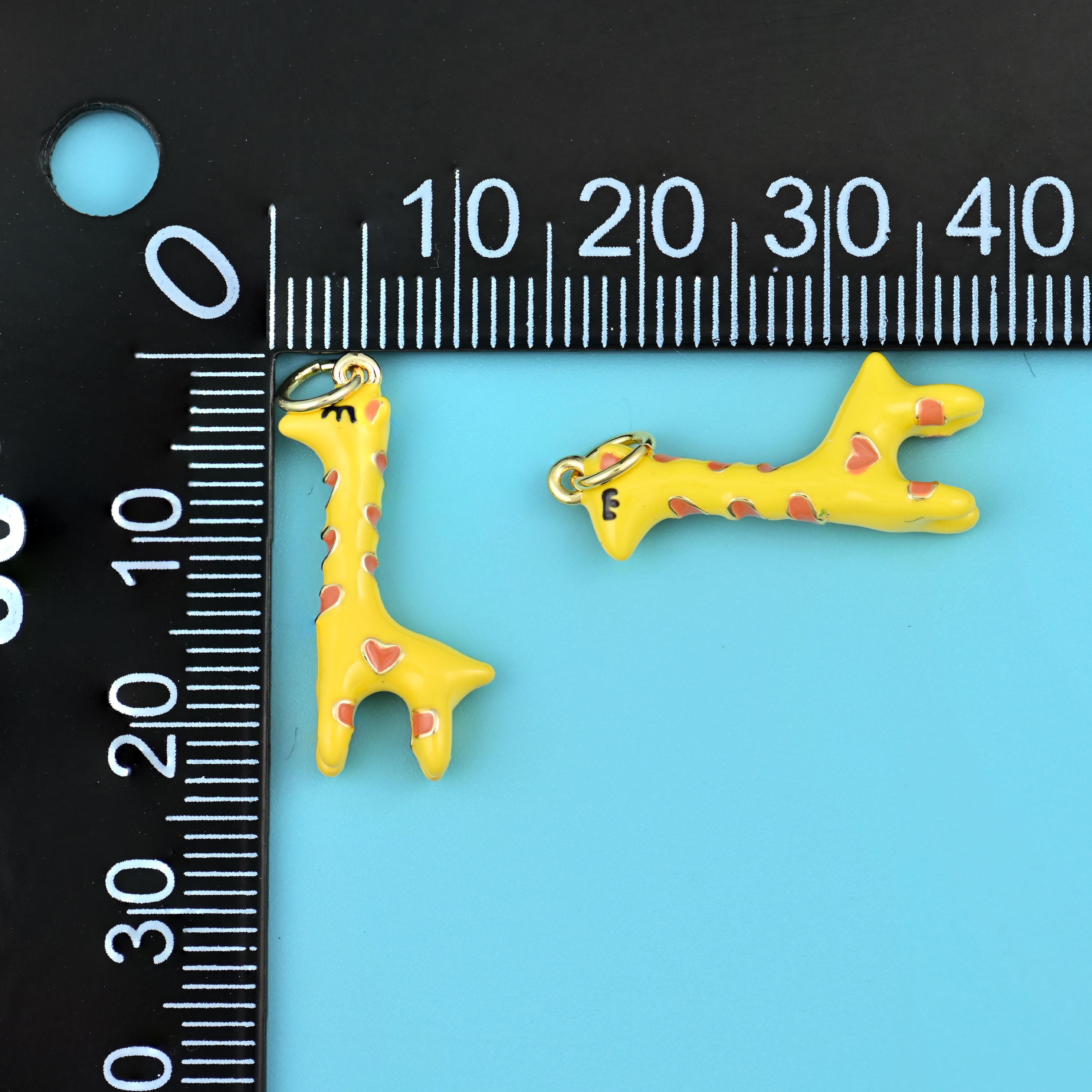 18K Gold Filled Yellow Giraffe Pendants for DIY Jewelry Making Supply