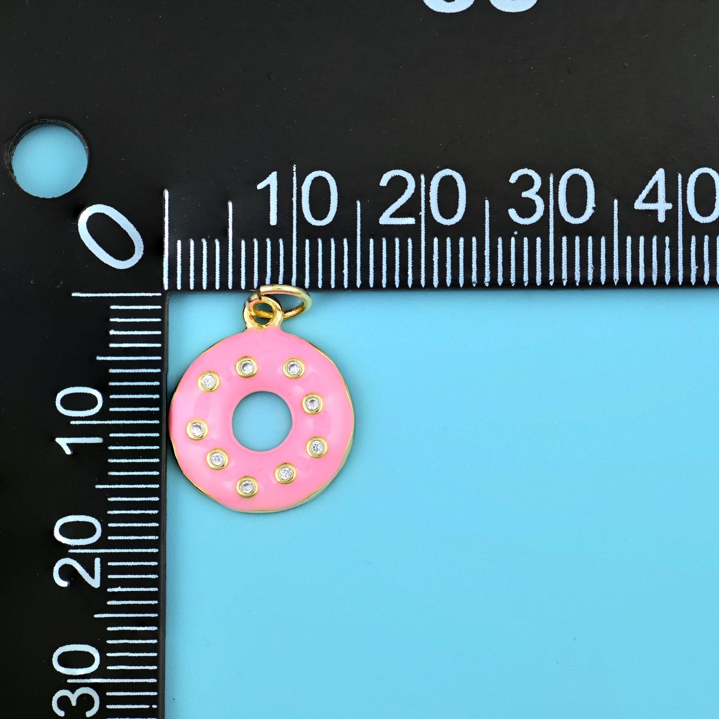 18K Gold Filled Enamel Donut Charms for DIY Jewelry Making Supply