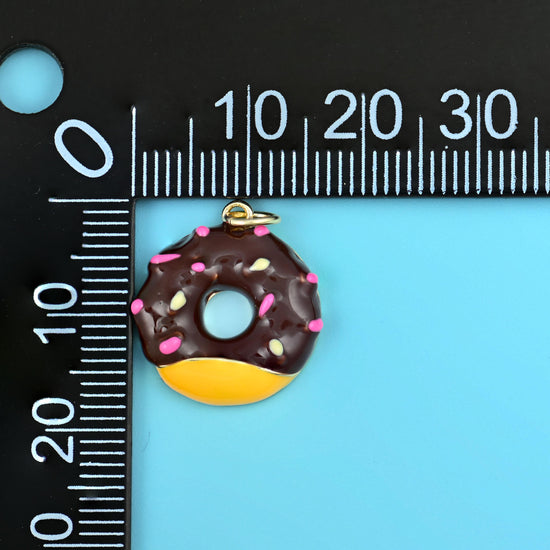 Sprinkle Donut Charms, 18K Gold Filled Pendants for DIY Jewelry Making Supply