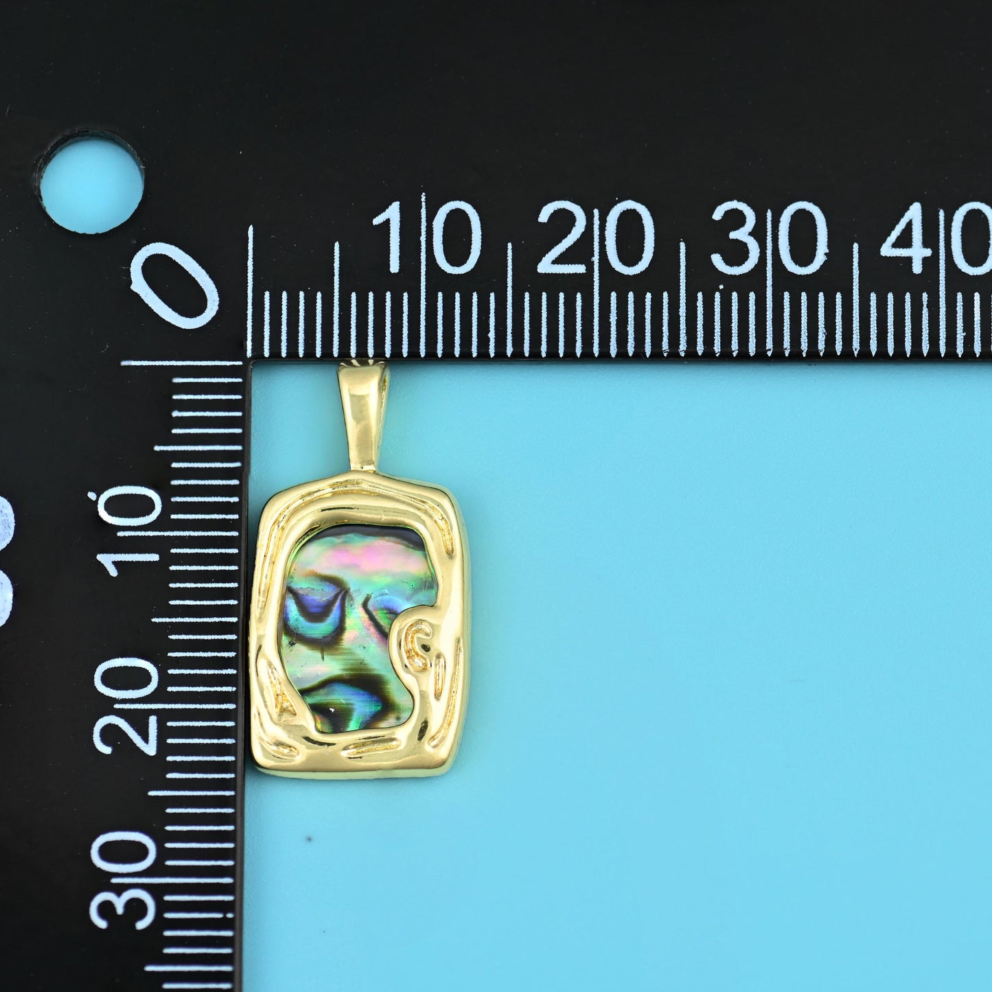 18K Gold Filled Rectangle Abalone Shell Pendants for DIY Jewelry Making Supply