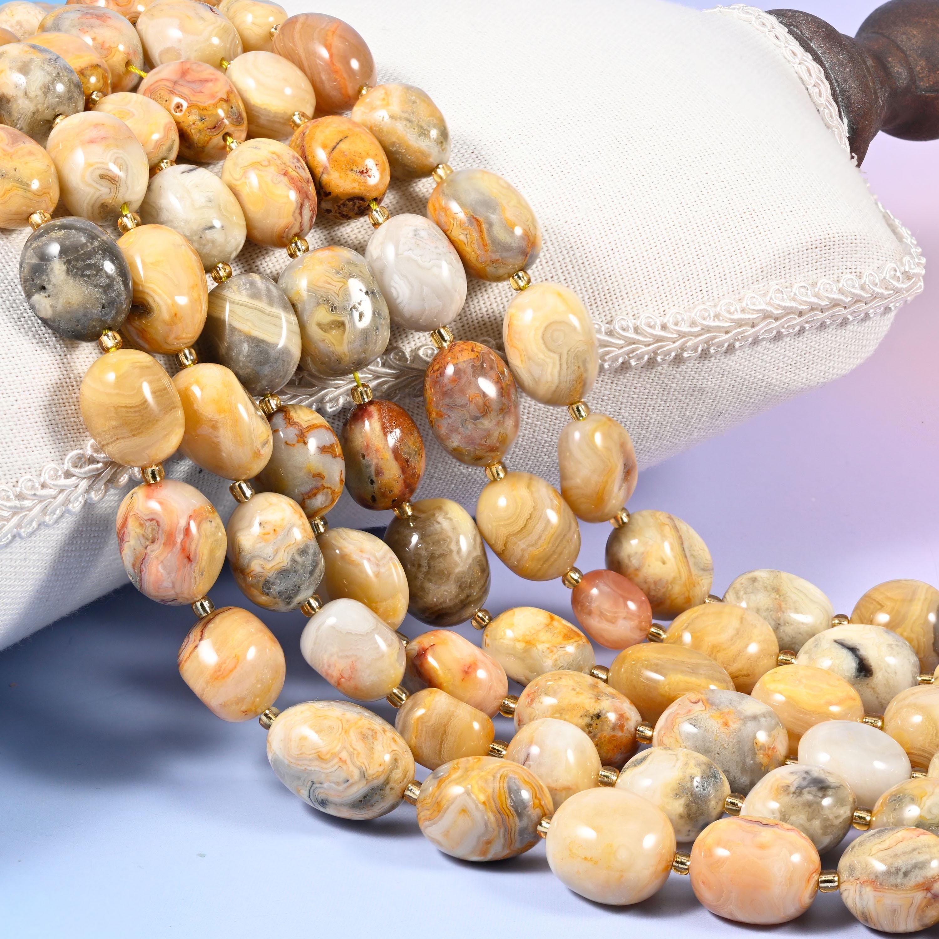 Crazy Agate Nugget Oval Beads Size 10-17mm Jewelry Making 15.5 Inch Strand