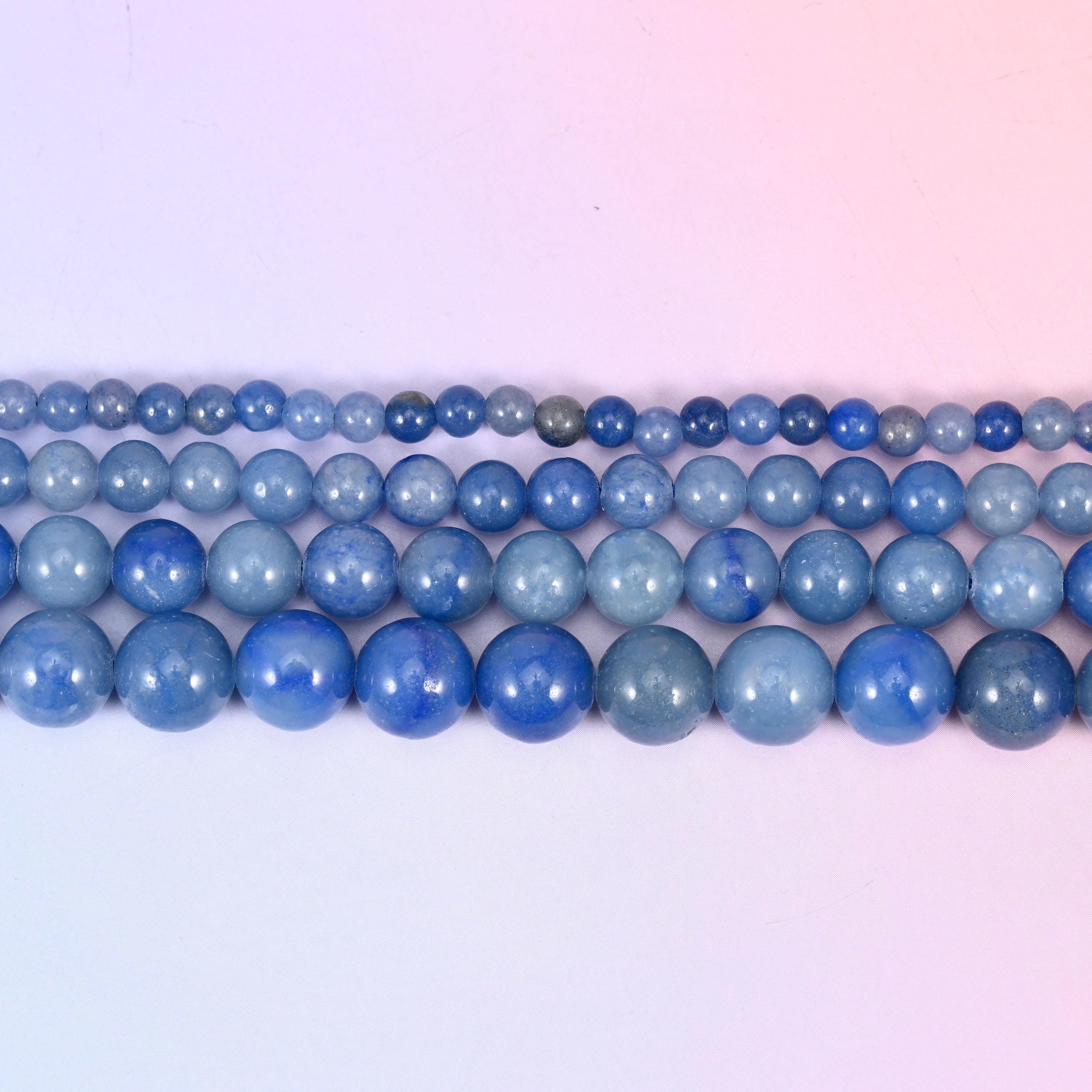 Blue Aventurine Round Beads, Available in multiple sizes, Jewelry Making, 15 Inch Strand