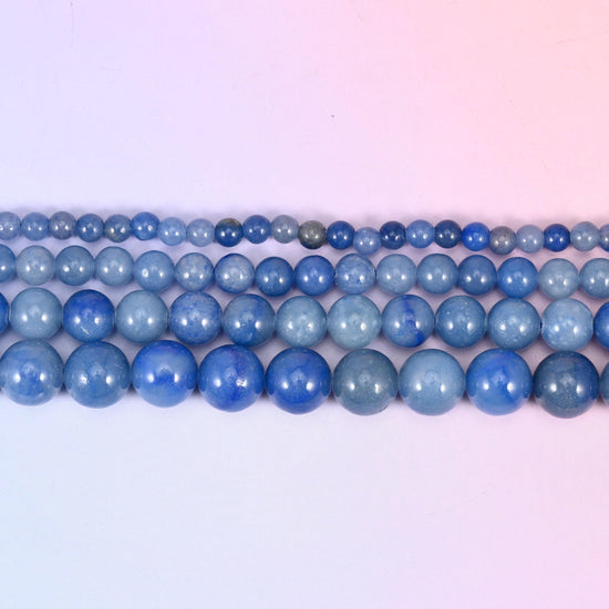 Blue Aventurine Round Beads, Available in multiple sizes, Jewelry Making, 15 Inch Strand