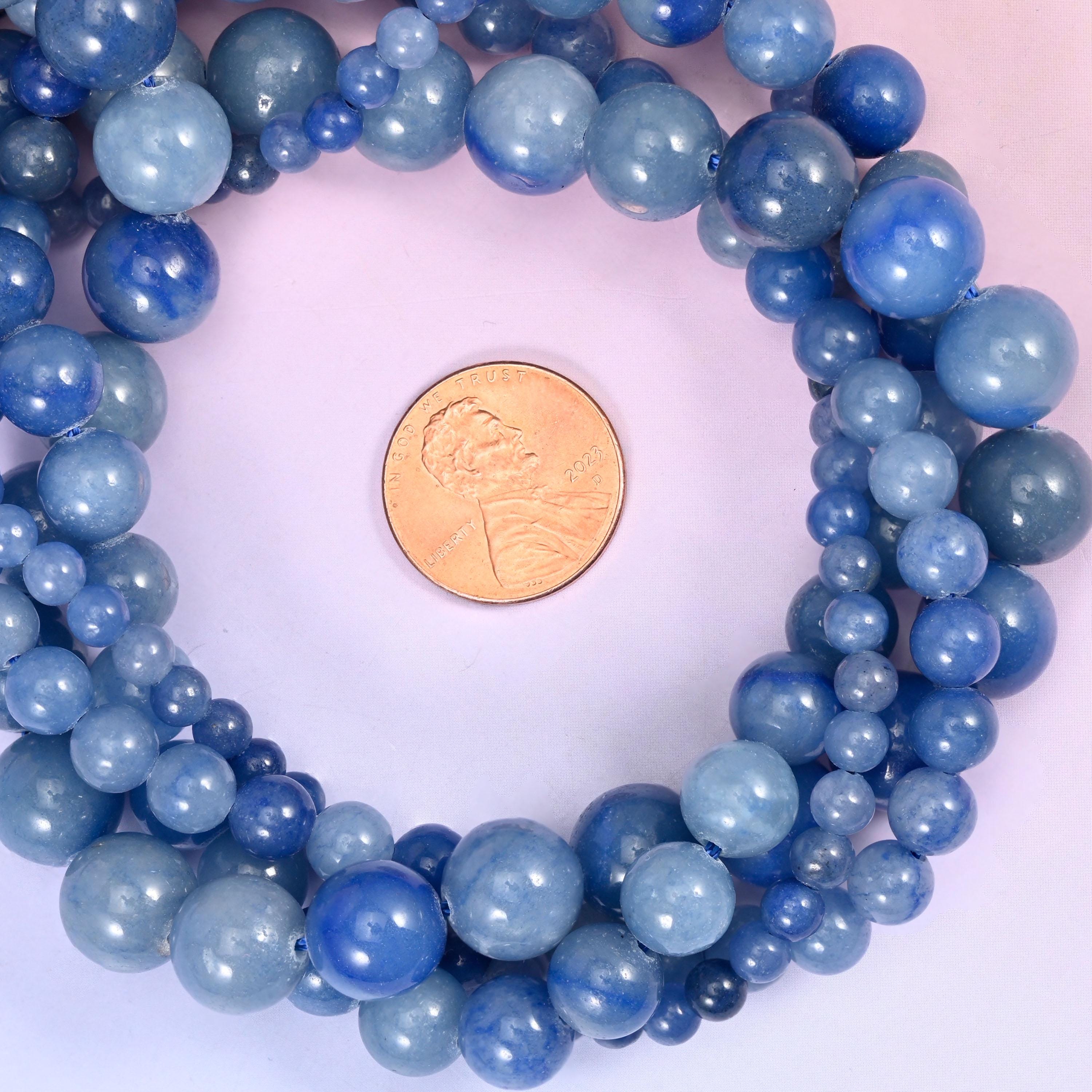 Blue Aventurine Round Beads, Available in multiple sizes, Jewelry Making, 15 Inch Strand