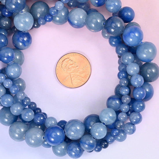 Blue Aventurine Round Beads, Available in multiple sizes, Jewelry Making, 15 Inch Strand