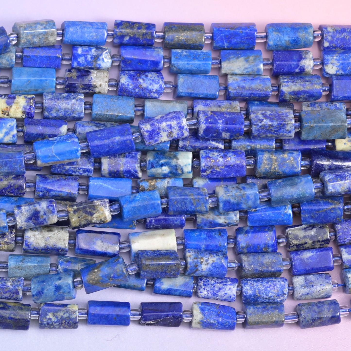 Lapis Faceted Tube Beads Size 12x8mm Jewelry Making 15.5 Inch Strand