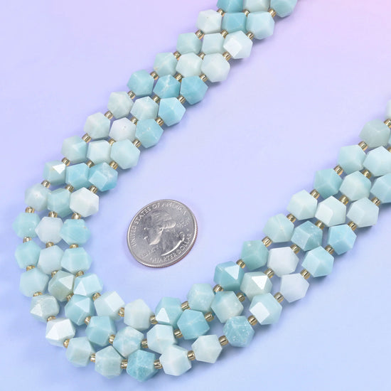 10mm Diamond Rhombus Faceted 8 Sides Beads - Jewelry Making - 15.5 Inches Strand Length - S5 - Mycrazycrystal