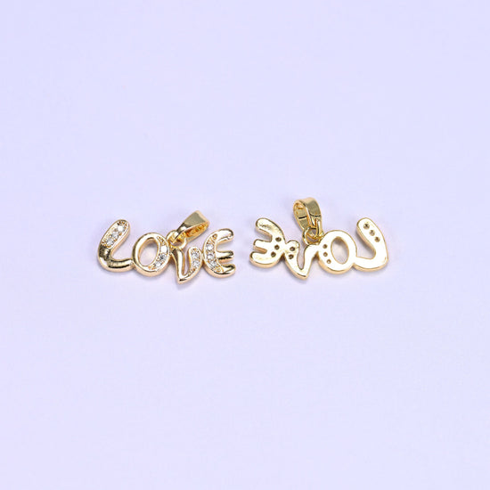 Love Letter Zircon Charms with clear zircon pave accents