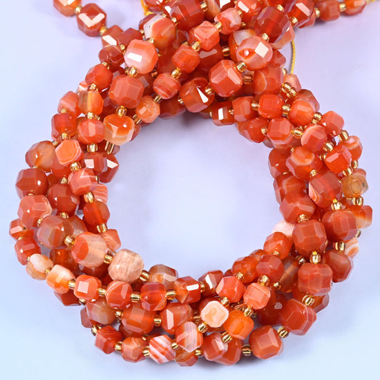 Dyed Red Stripe Agate beads for jewellery making