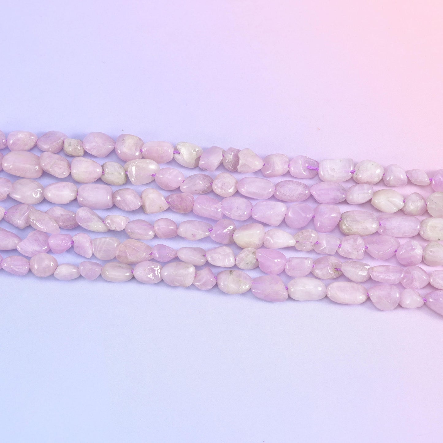 Kunzite nuggets in pale lilac and blush pink