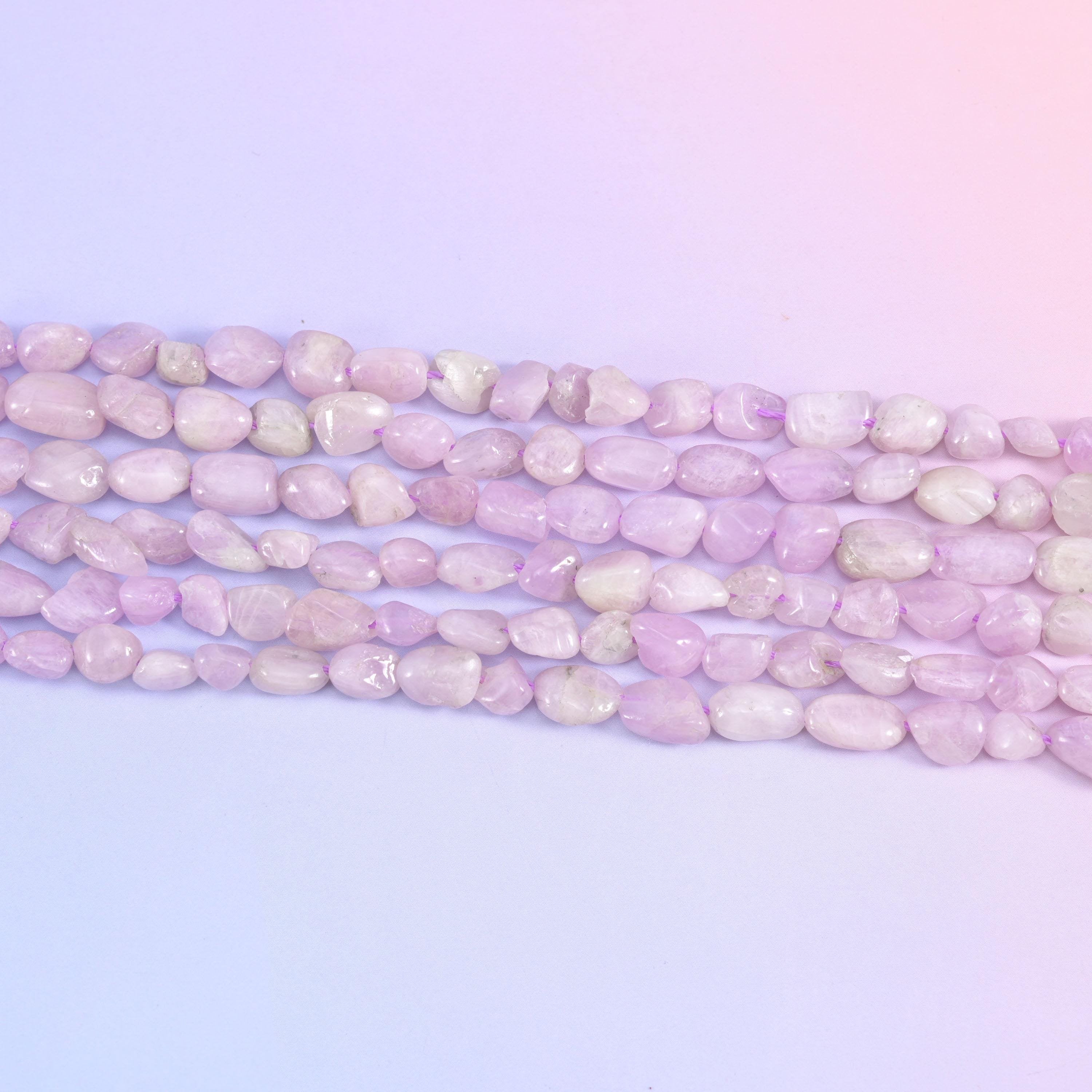 Kunzite nuggets in pale lilac and blush pink