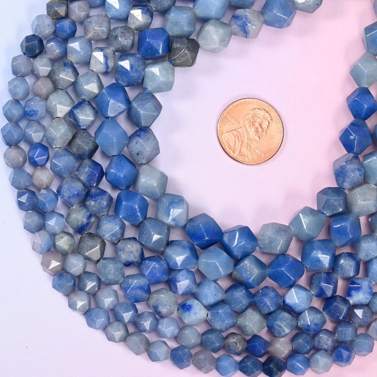 Blue Aventurine Faceted Diamond Star Cut Beads 6mm 8mm 10mm, 6mm approximately 63 beads / 8mm approximately 47 beads / 10mm approximately 38 beads