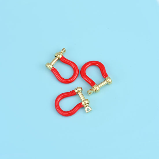 Enamel Horse Shoe Screw Clasp,18K Gold Filled Lock Connector: DIY Jewelry Making Supply