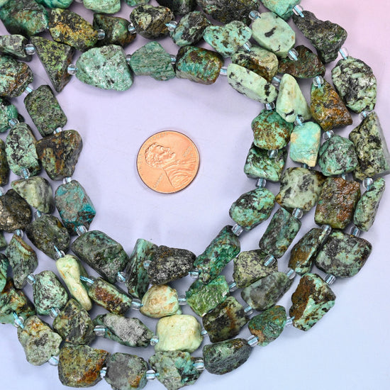 African Howlite Irregular Freeform Nugget Beads 8-13mm, sold per 15.5 inch strand — the bead count varies because the nuggets are cut in different sizes