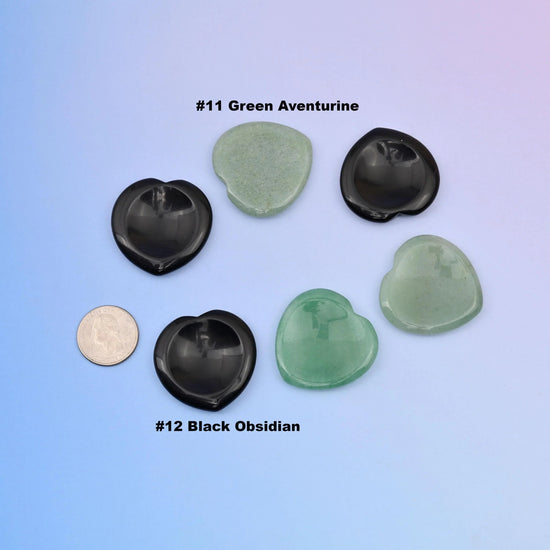 40mm heart worry stone, approximately 0.5 oz
