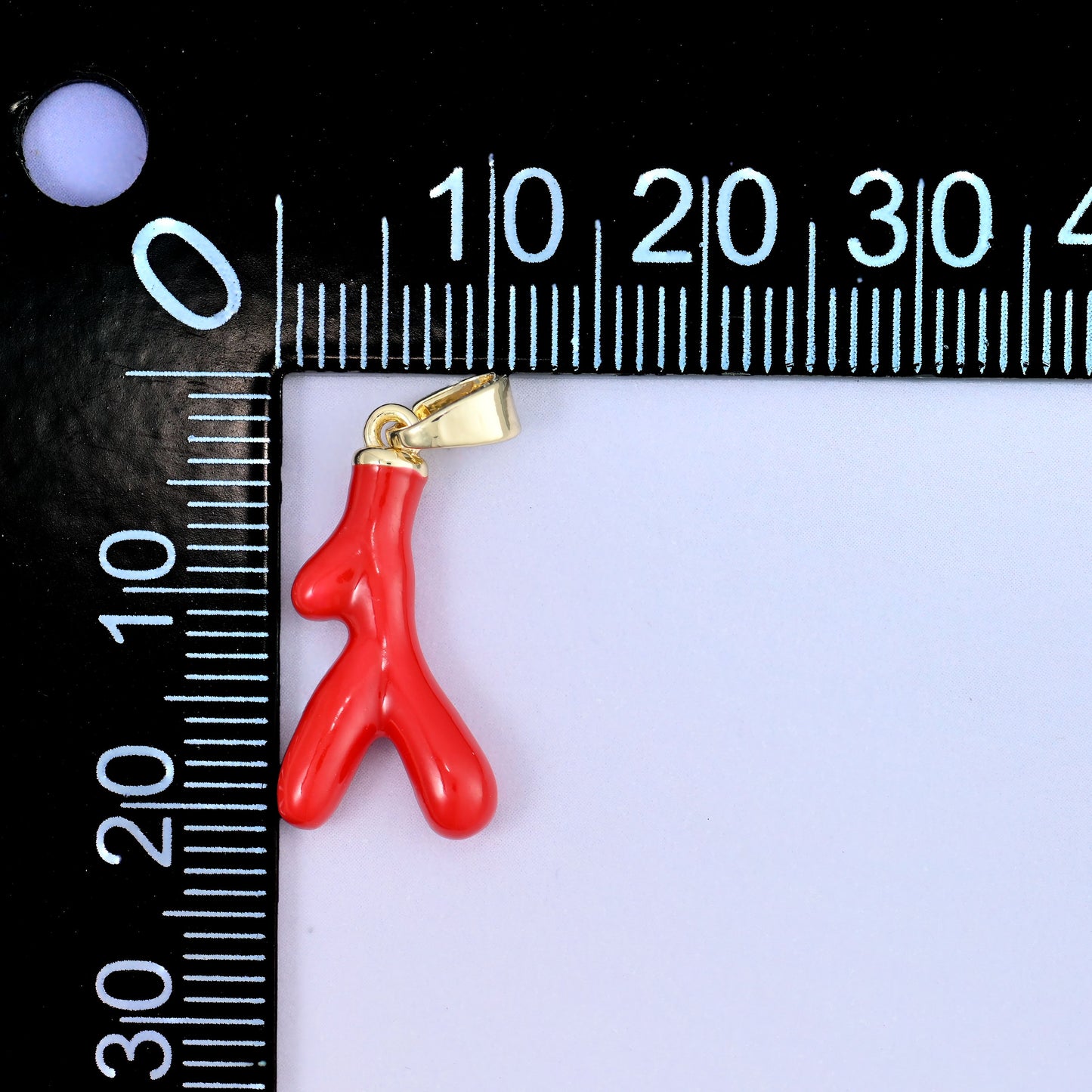 Red Coral Branch Enamel Charms: 18K Gold Plated Pendants, Jewelry Making Supply
