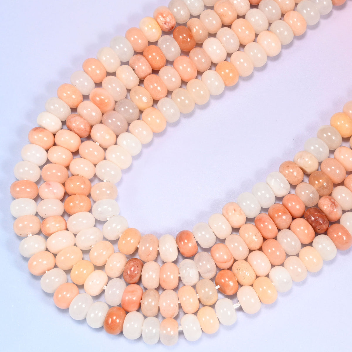 Natural Pink Aventurine Rondelle Beads, 15 inch strand, approximately 72 beads.