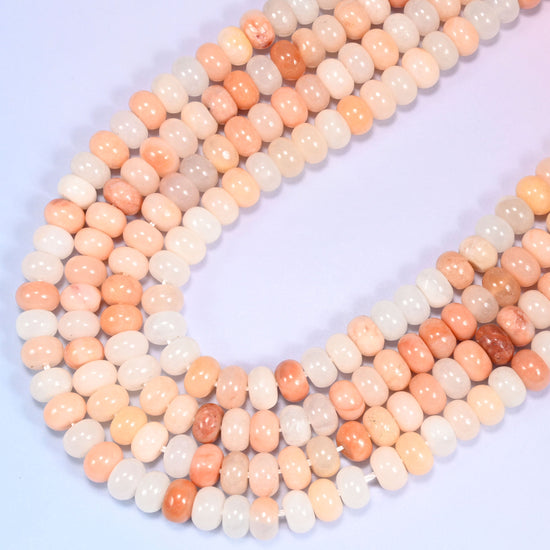 Natural Pink Aventurine Rondelle Beads, 15 inch strand, approximately 72 beads.
