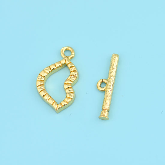 Brass, 18K gold filled — lead free and nickel free beads, lips toggle and bar, Lips 18.5 x 10.80mm, 2.31mm thick; bar 18.19…