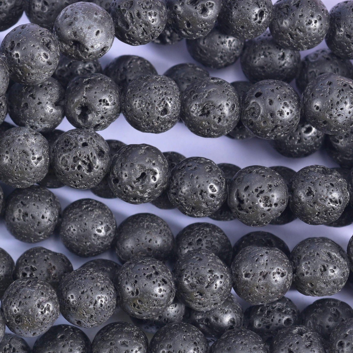 Lava Rock Beads for Jewelry Making – Smooth Round Strands