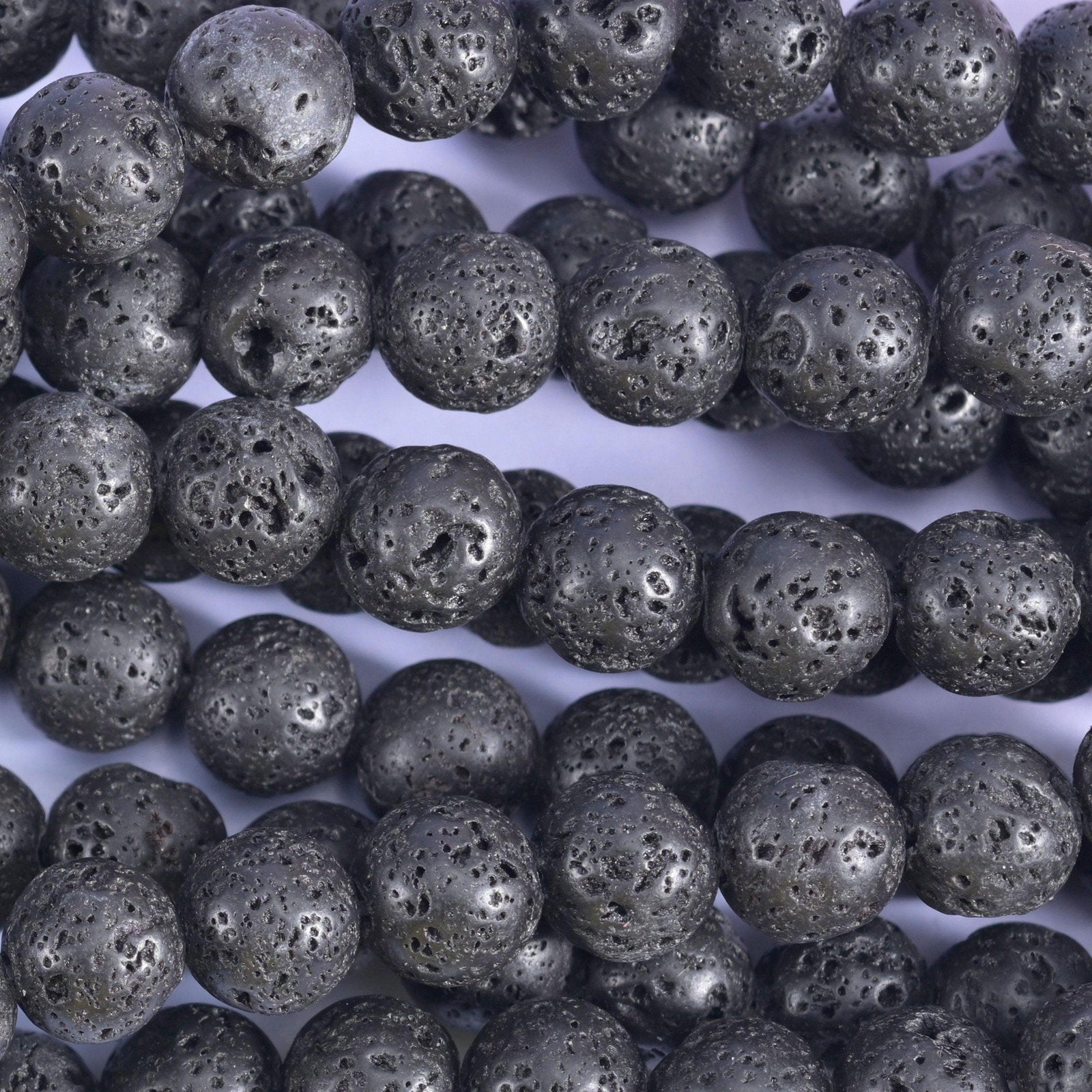 Lava Rock Beads for Jewelry Making – Smooth Round Strands