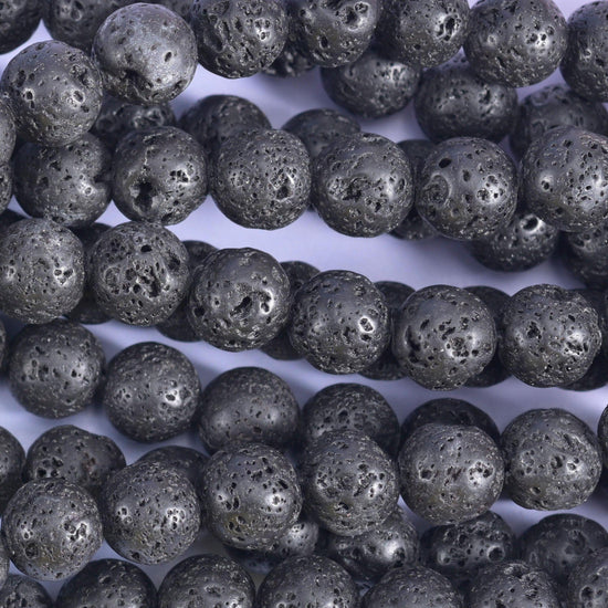 Lava Rock Beads for Jewelry Making – Smooth Round Strands