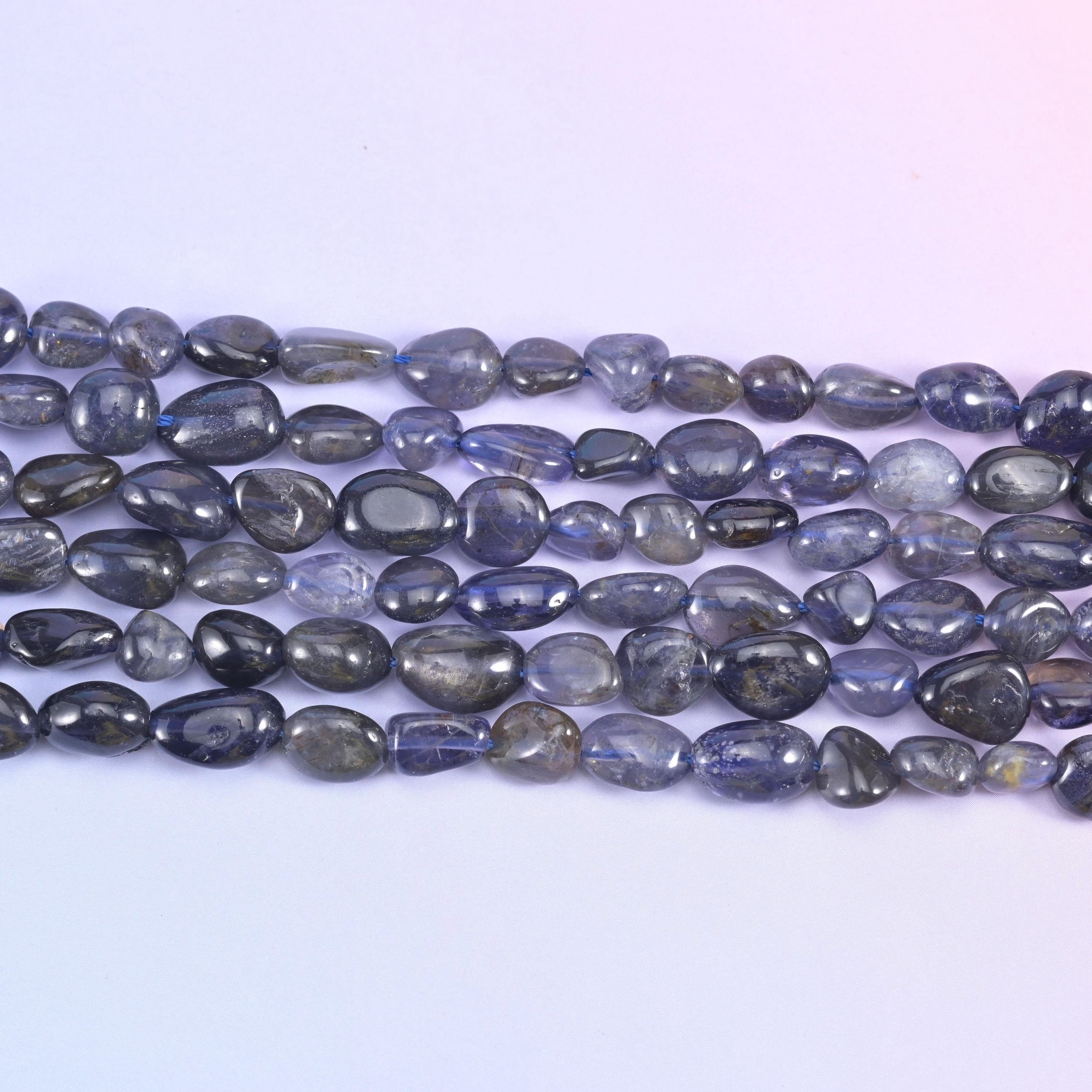 Iolite nuggets in inky blue-violet
