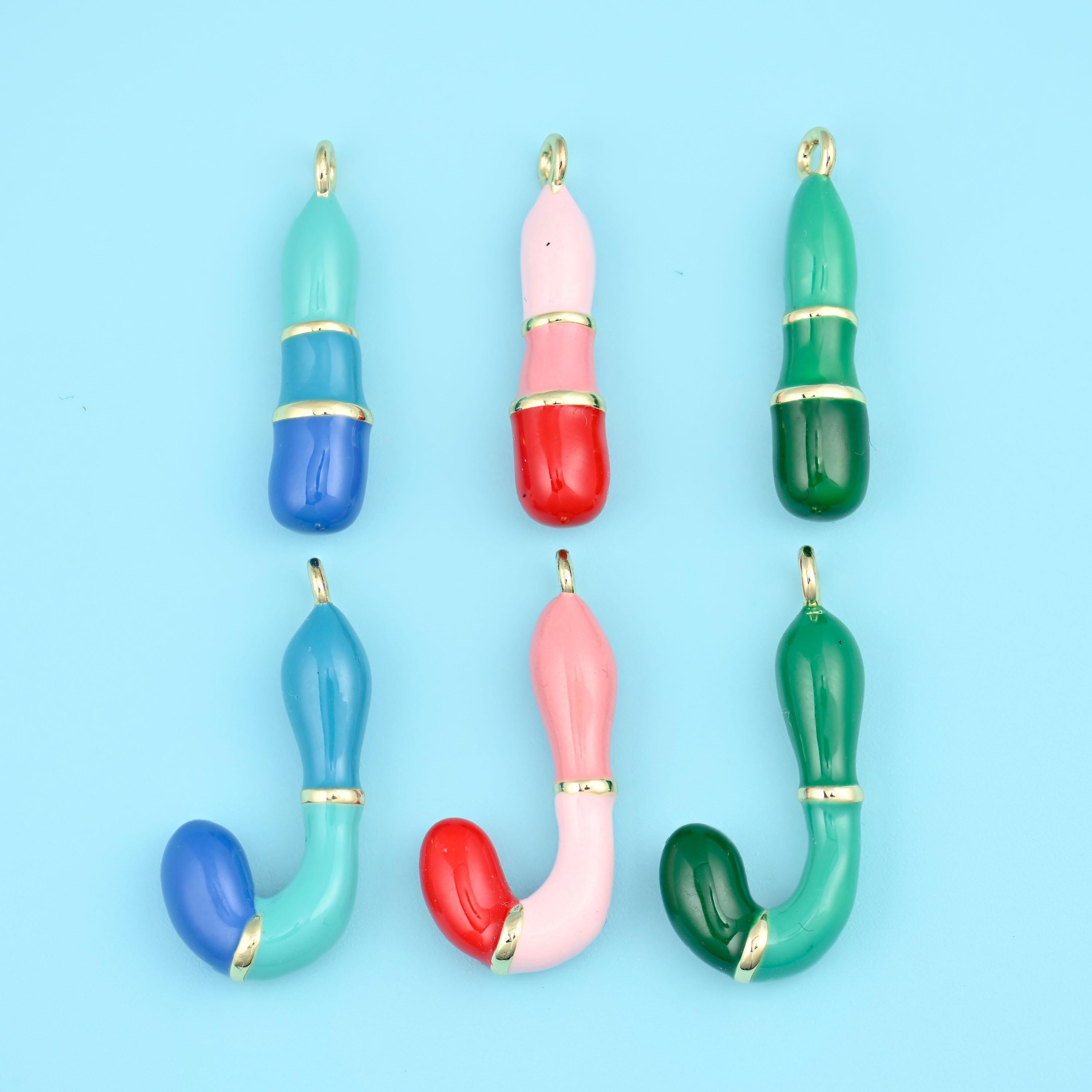 18K Gold Filled Enamel Alphabet Letter Pendants for DIY Jewelry Making Supply