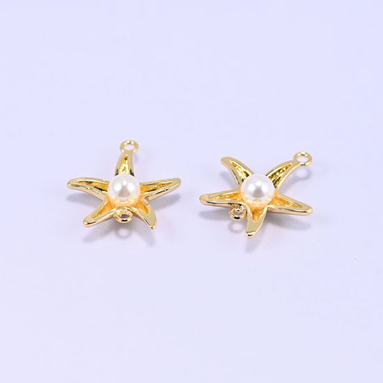 Sea Star Pearl Double Connector Pendant, sold per piece