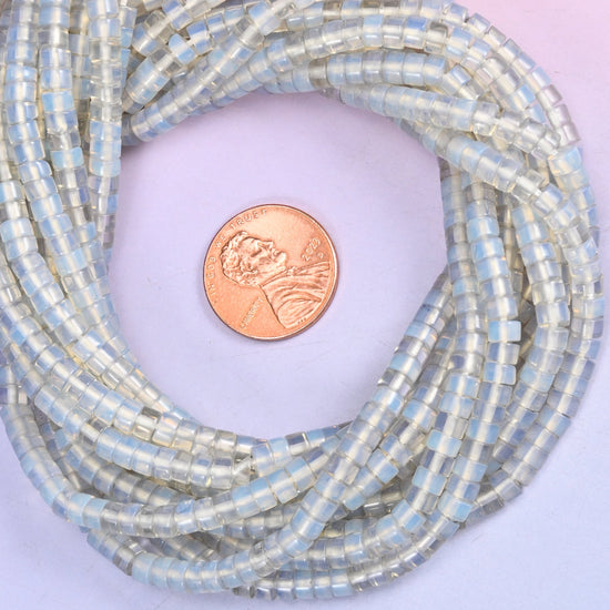 Opalite Smooth Heishi Disc Beads: Jewelry Making Supply, 15.5 Inch Strand