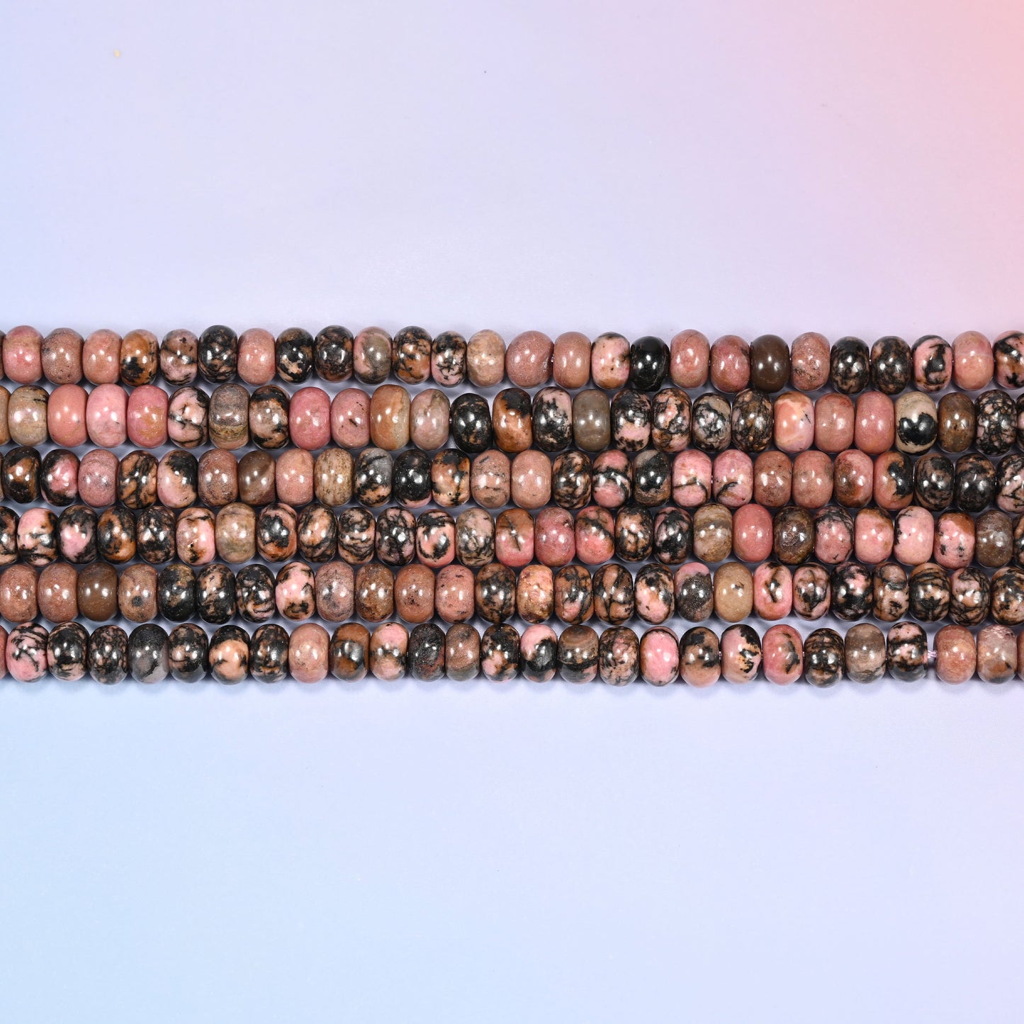 Rhodonite Rondelle Beads: 2.5mm Hole Size, Full Strand, Jewelry Making