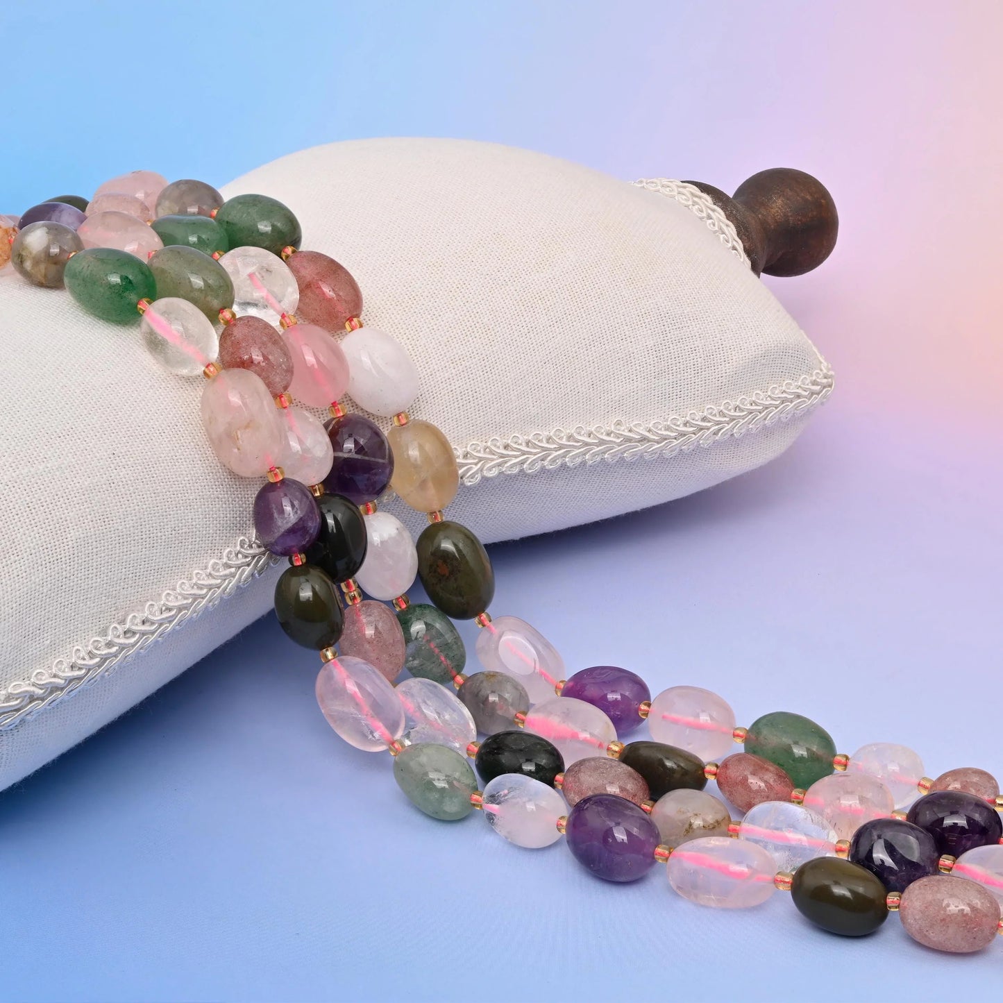 Multi-Color Chakra Oval Nugget Beads 10-17mm