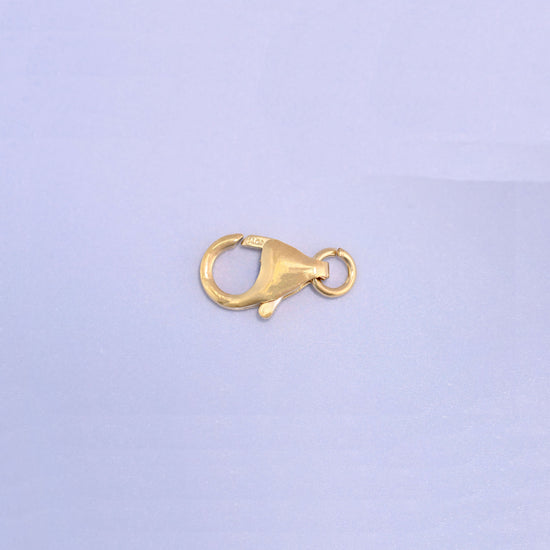 14K gold filled lobster clasp, 5x8.2mm, shown closed with the jump ring at the right